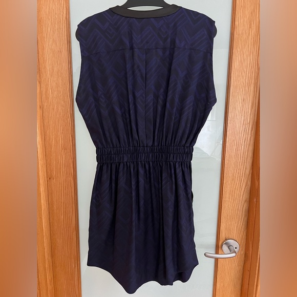 Morgan Carper Silk Leather-Trimmed Graphic Print Dress - Picture 2 of 4